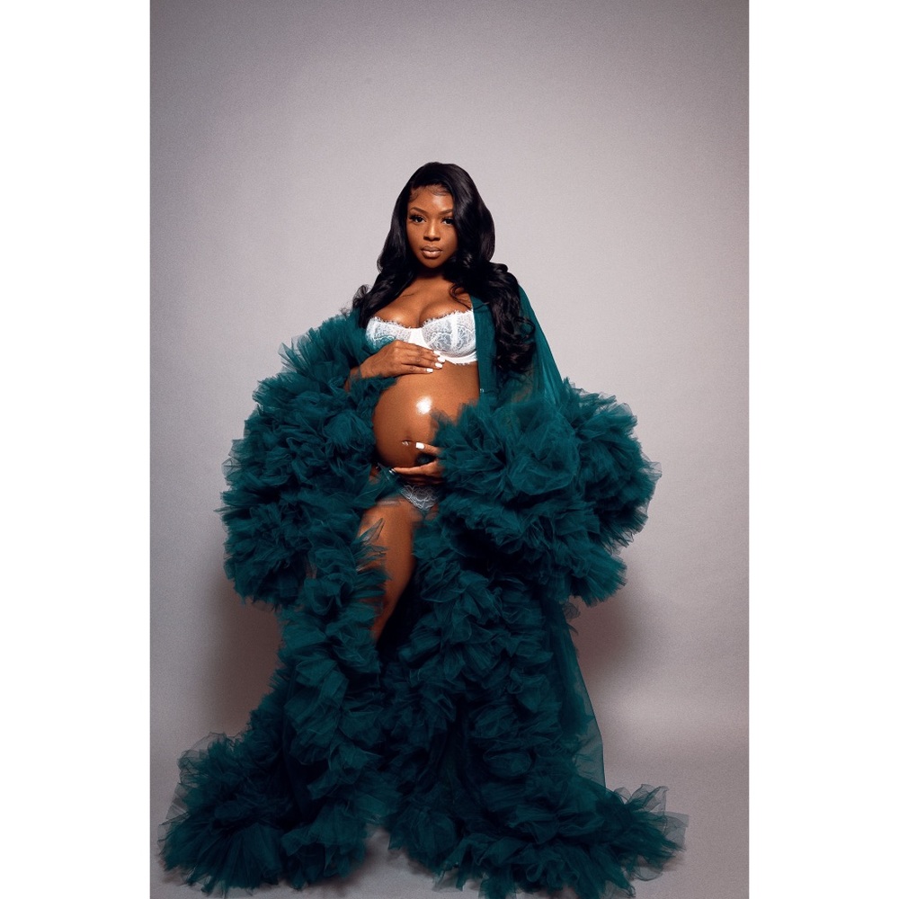 SOLD SOLD Tulle Hunter Green Robe